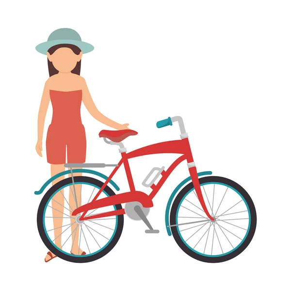 Vélo sur la plage — Image vectorielle