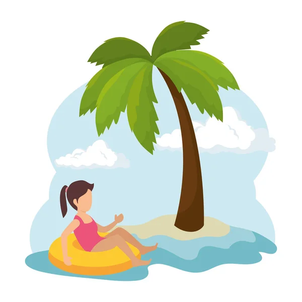 Child with float character — Stock Vector