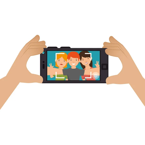 Ícone de tecnologia de fotografia selfie — Vetor de Stock