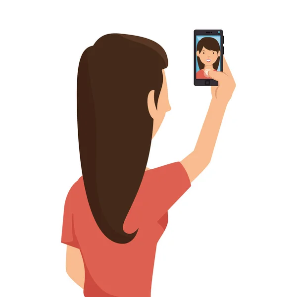 Selfie fotografie technologie pictogram — Stockvector