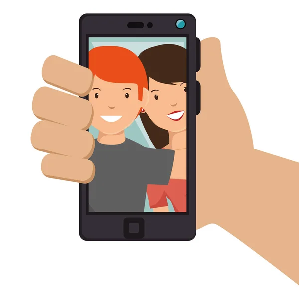 Icono de la tecnología de fotografía selfie — Vector de stock