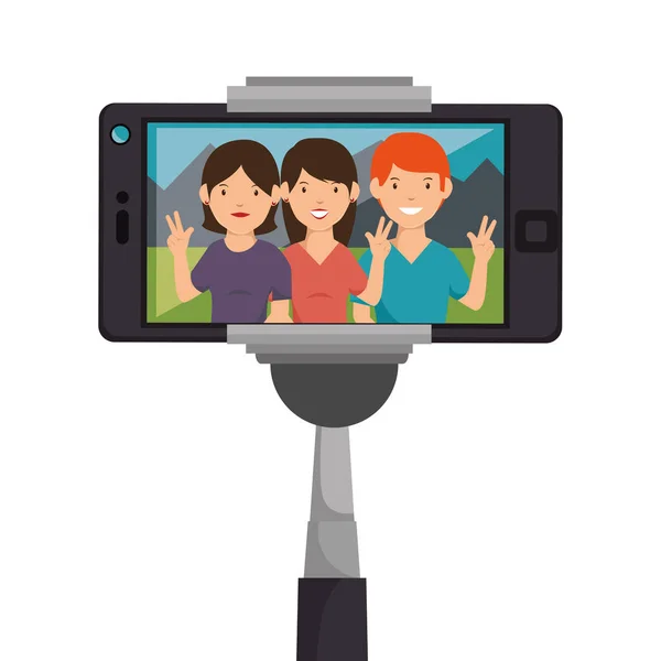 Icono de la tecnología de fotografía selfie — Vector de stock