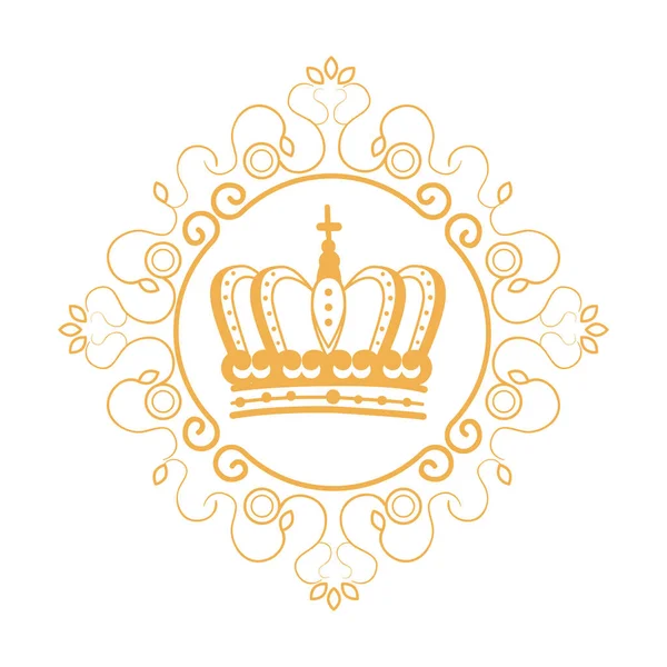 Элегантная рамка с короной — стоковый вектор