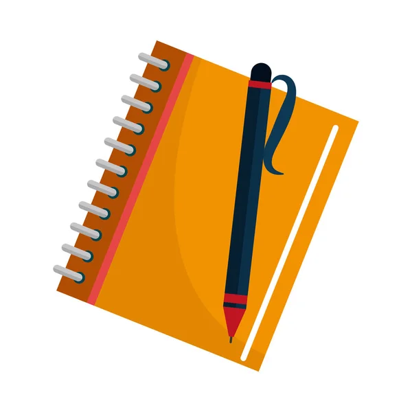 Notebook school isolated icon — Stock Vector