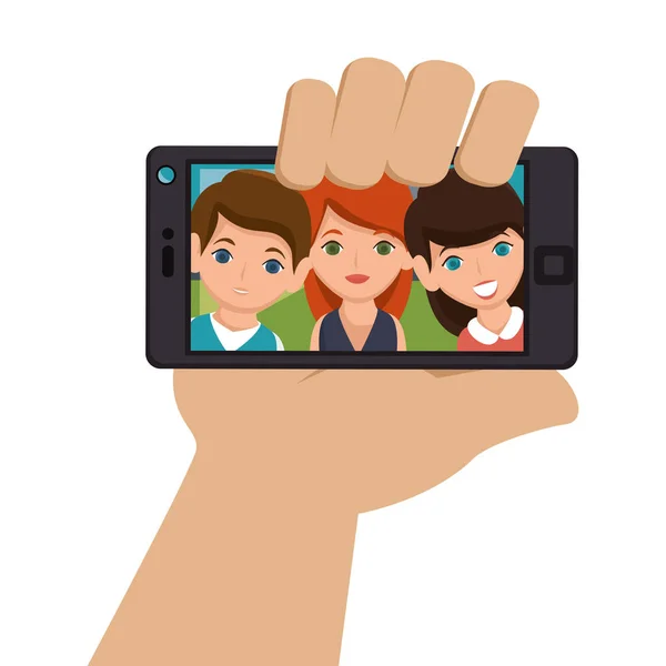 Icono de la tecnología de fotografía selfie — Vector de stock