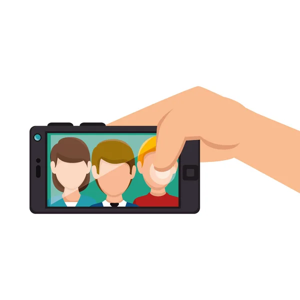 Ícone de tecnologia de fotografia selfie —  Vetores de Stock