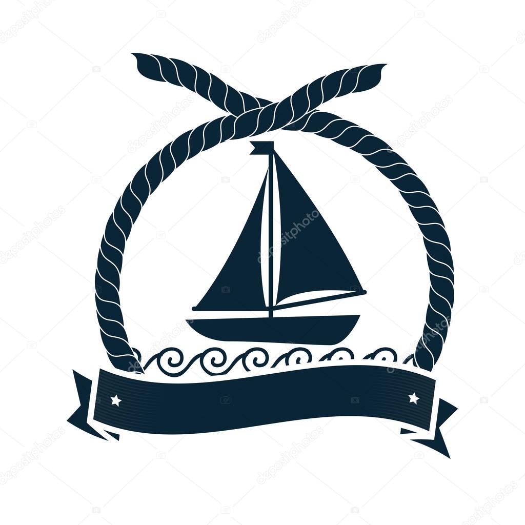 sailboat maritime emblem icon