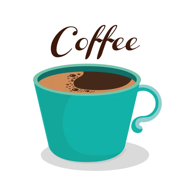 Delicioso ícone bebida café — Vetor de Stock