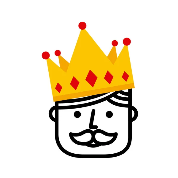 Király a korona ikonra — Stock Vector
