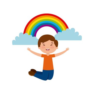 karikatür mutlu çocuk