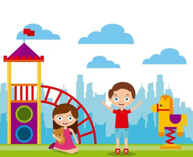 Mutlu çocuklar oynuyor