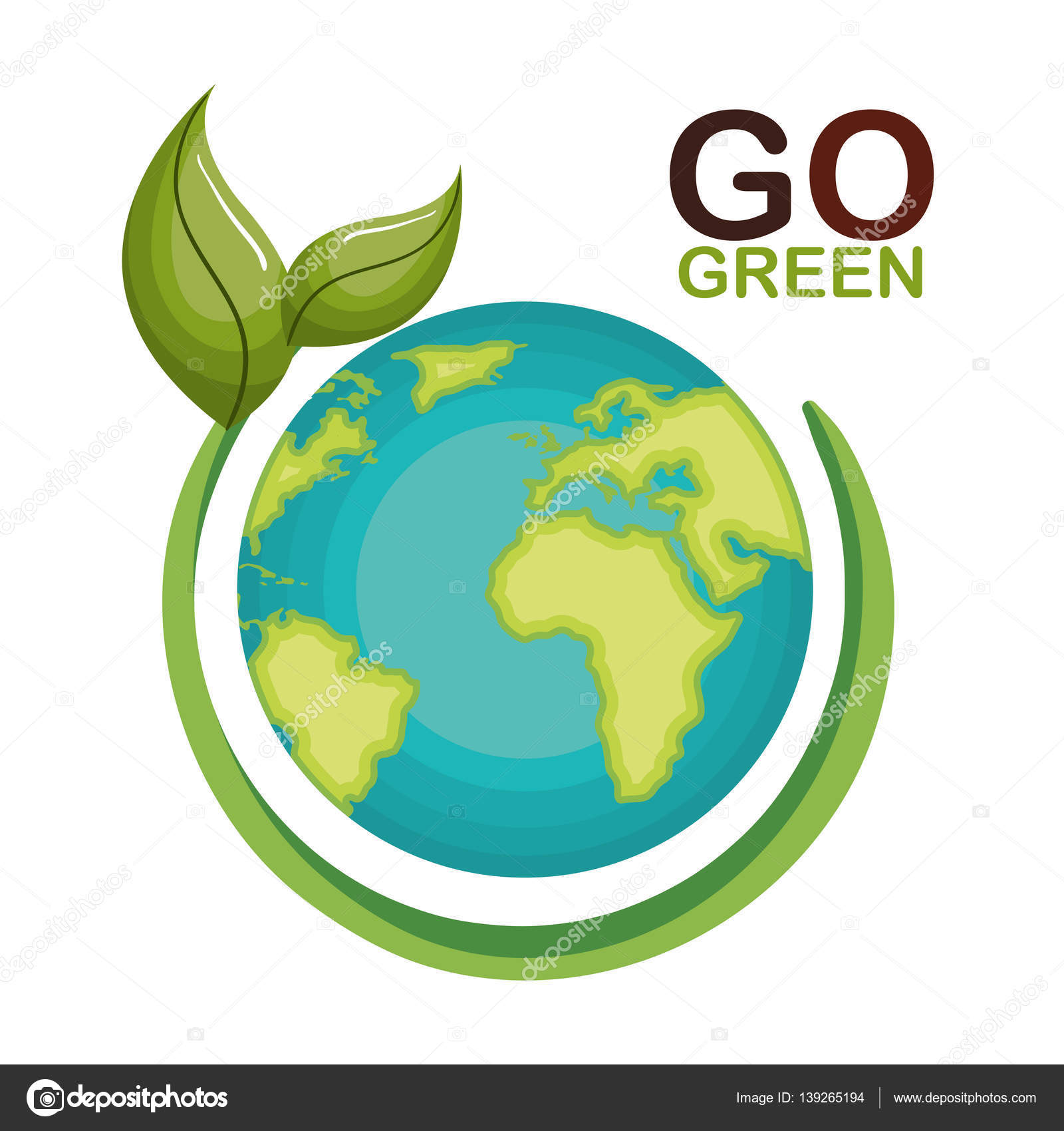 Go green ecology poster Stock Vector Image by ©yupiramos #139265194