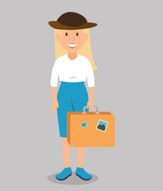 kadın turist avatar karakter