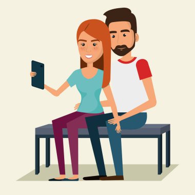 Smartphone karakterleri kullanan kişiler