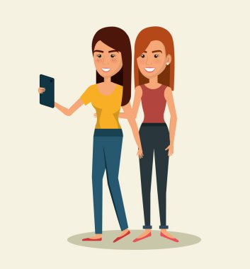 Smartphone karakterleri kullanan kişiler