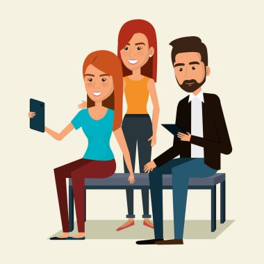 Smartphone karakterleri kullanan kişiler