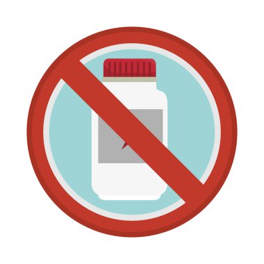 işareti tıp şişe izole simgesi yasaktır