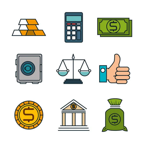 Business flat line icons — Stock Vector