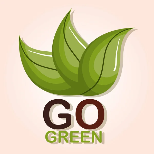 Go green ecology poster — Stock Vector