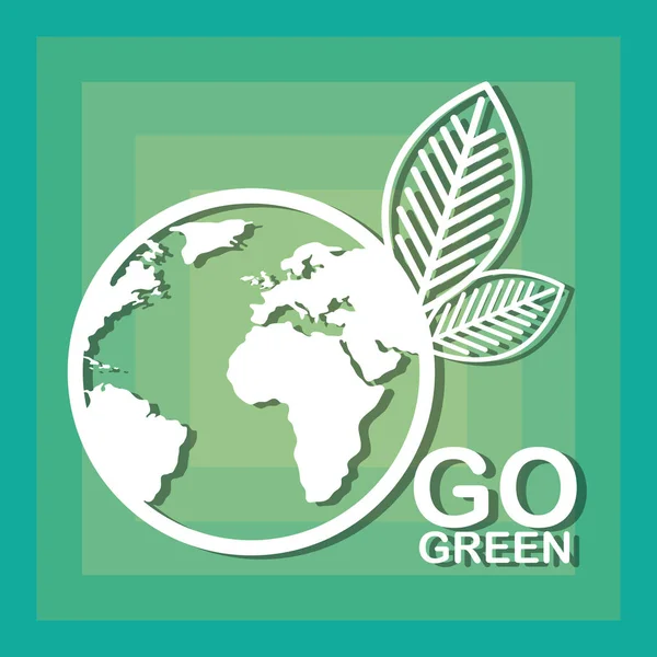 Ga groen ecologie Poster — Stockvector