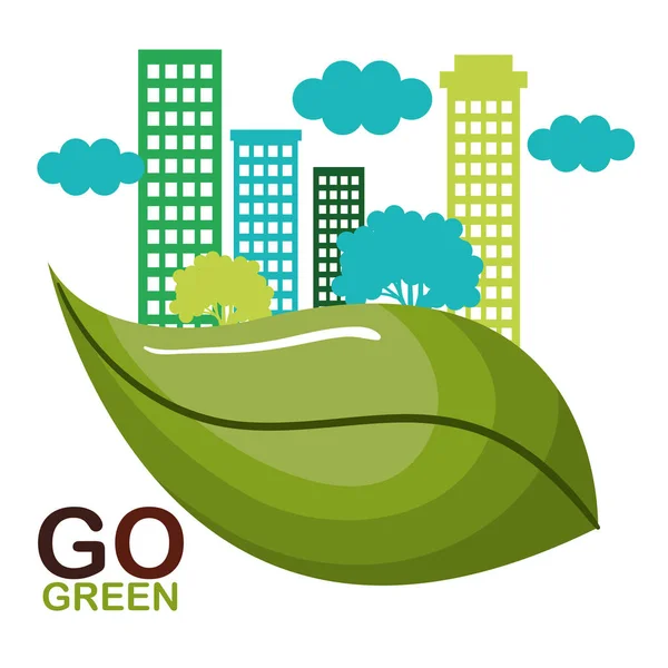 Πηγαίνετε πράσινο οικολογία αφίσα — Διανυσματικό Αρχείο