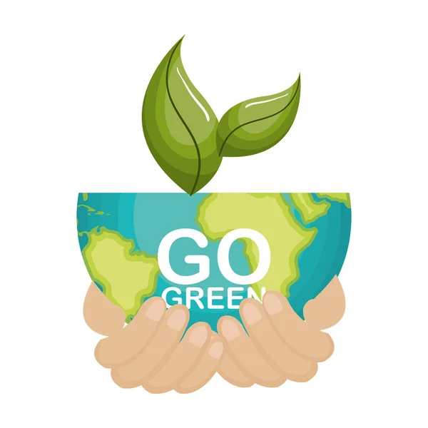 Ir verde ecologia Poster —  Vetores de Stock