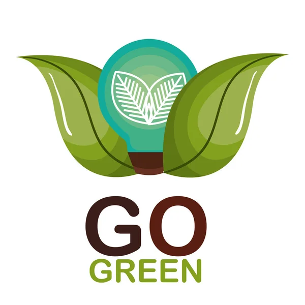 Ga groen ecologie Poster — Stockvector