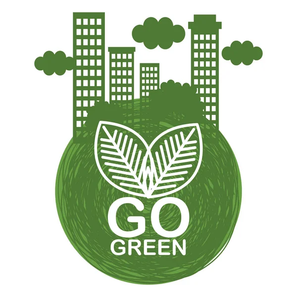 Go green ecology poster — Stock Vector