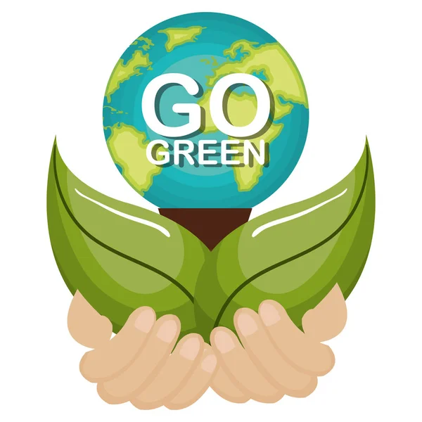Ga groen ecologie Poster — Stockvector