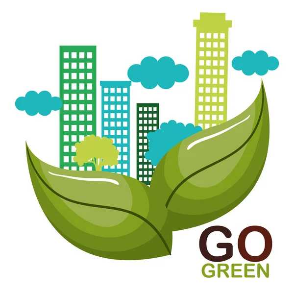 Go Green Ökologie Plakat — Stockvektor