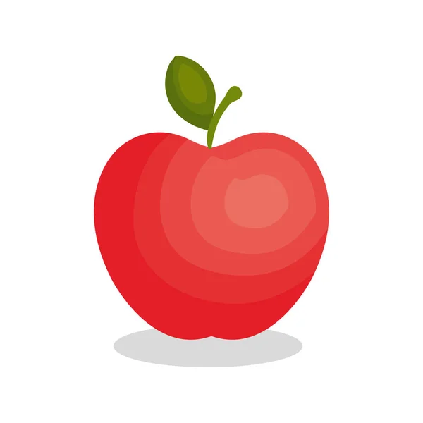 Čerstvé jablko ovoce izolované ikona — Stockový vektor