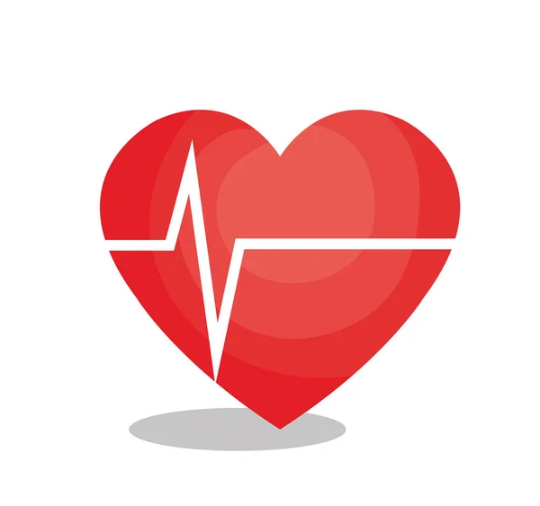 Ikona na białym tle serca cardio — Wektor stockowy
