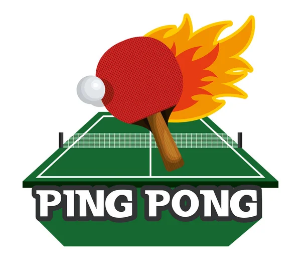 Ping pong sport emblem icon — Stock Vector