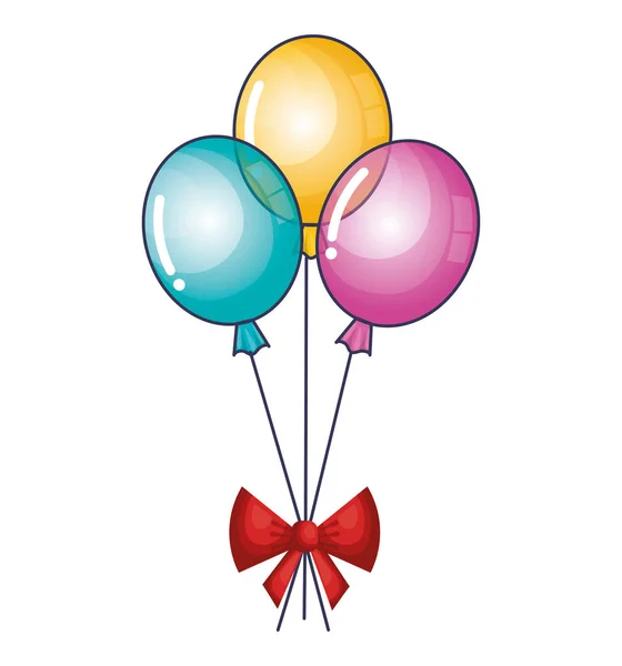 Gelukkige verjaardagsuitnodiging voor feest met ballonnen lucht — Stockvector