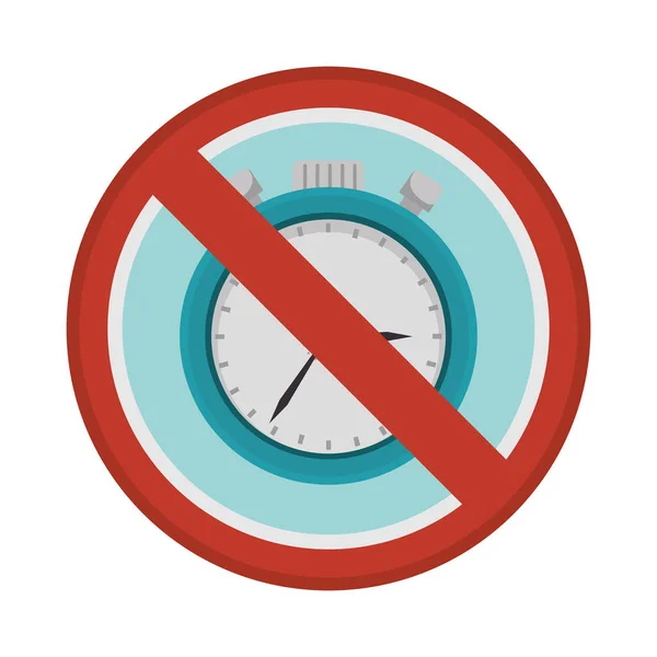 Verbotene Zeichen Chronometer Uhr isoliert Symbol — Stockvektor