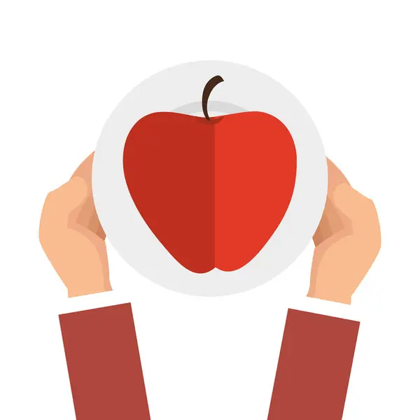 Apfel frisches Obst isoliert — Stockvektor