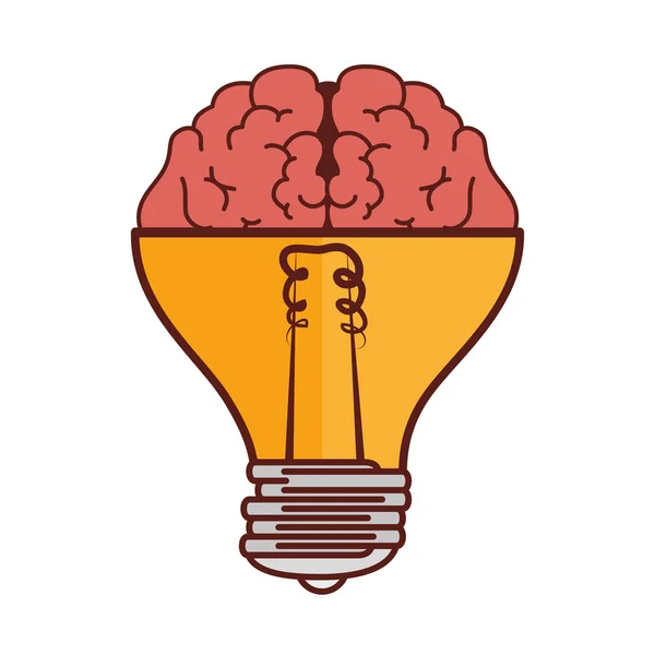 Tormenta cerebral con bombilla — Archivo Imágenes Vectoriales