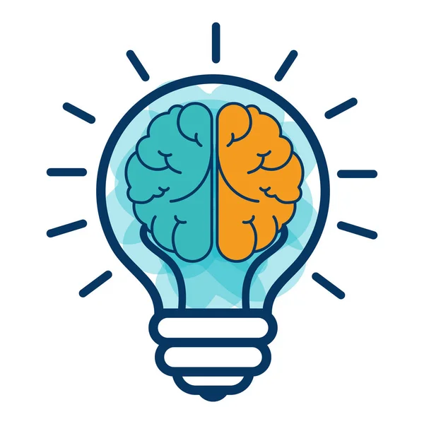 Brain storm met lamp — Stockvector