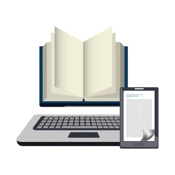 Иконка технологии электронных книг — стоковый вектор