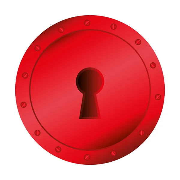 Trou de clé rouge icône romantique — Image vectorielle