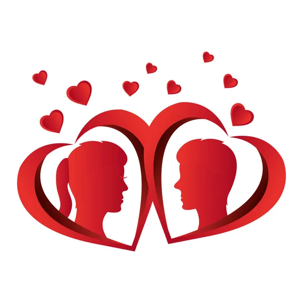 Szív szerelem kártya dekoráció — Stock Vector