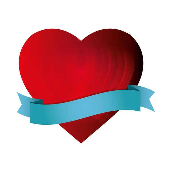 Coração amor cartão decoração — Vetor de Stock