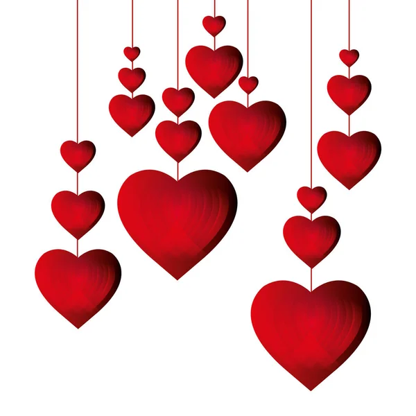 Coração amor cartão decoração — Vetor de Stock