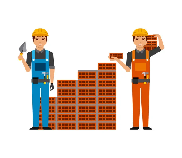 Trabajador de la construcción icono de dibujos animados — Vector de stock