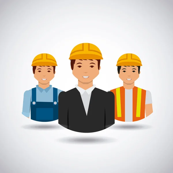 Travailleurs de la construction icône dessin animé — Image vectorielle