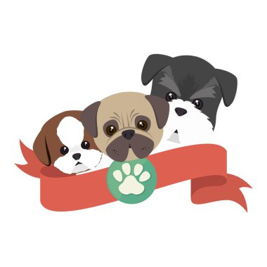 sevimli köpekler izole simgesi
