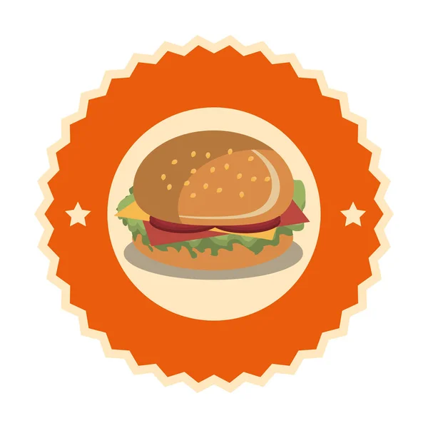 Ícone de fast food hambúrguer — Vetor de Stock