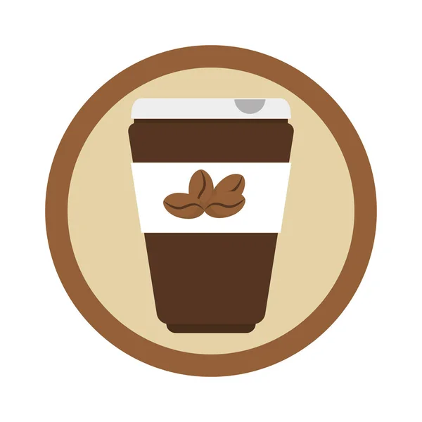 Café verre boisson icône — Image vectorielle