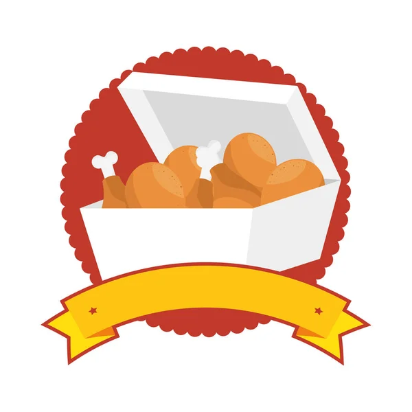Viande de poulet menu de restauration rapide — Image vectorielle