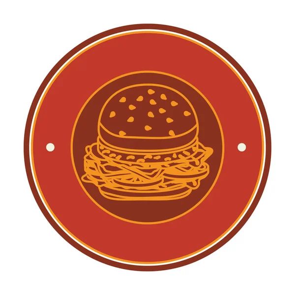 Hamburger Fast-Food-Ikone — Stockvektor